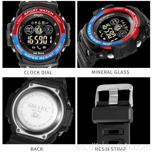 SMAEL Reloj deportivo para hombre Reloj de pulsera digital multifuncional